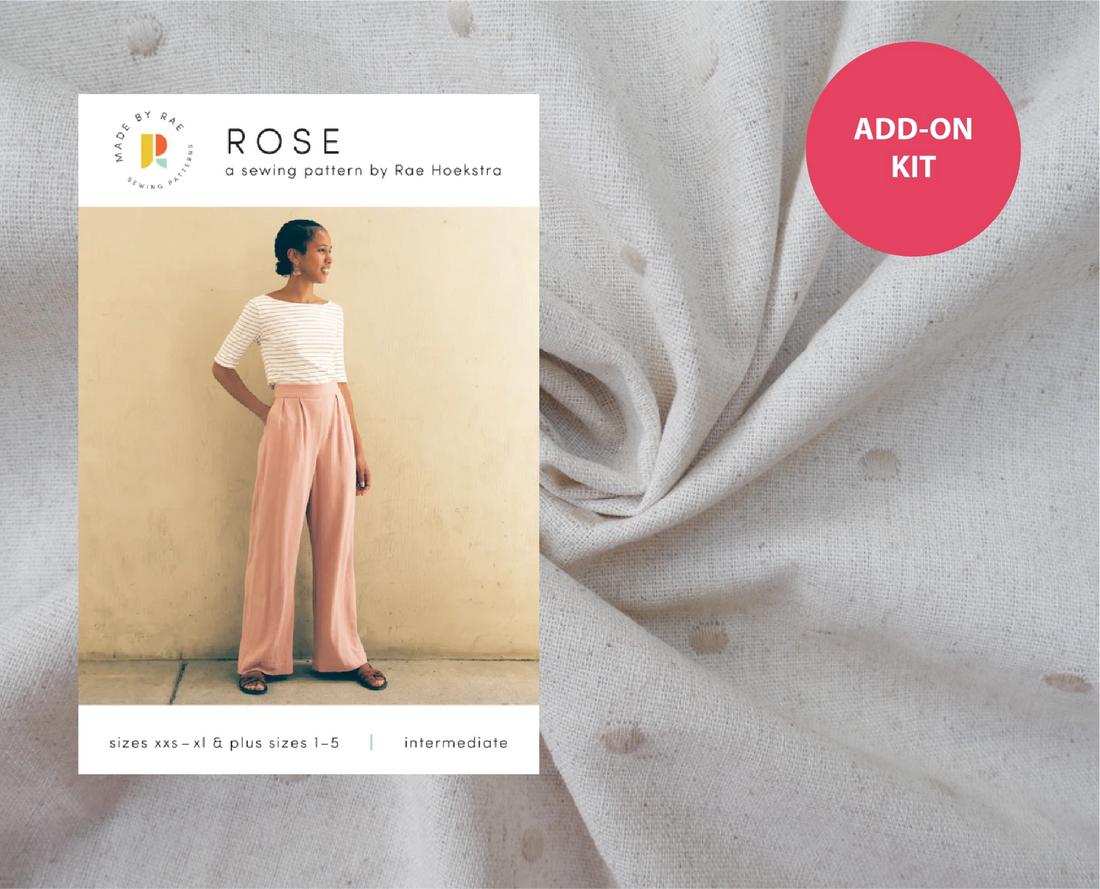 Heather/Rose Suit Add-On, Embroidered Linen Viscose-Sewing Kit-Flying Bobbins Haberdashery
