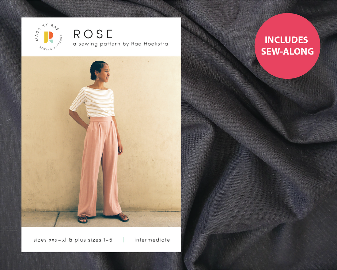 Rose Trousers Kit - Navy Linen Mix Chambray-Sewing Kit-Flying Bobbins Haberdashery
