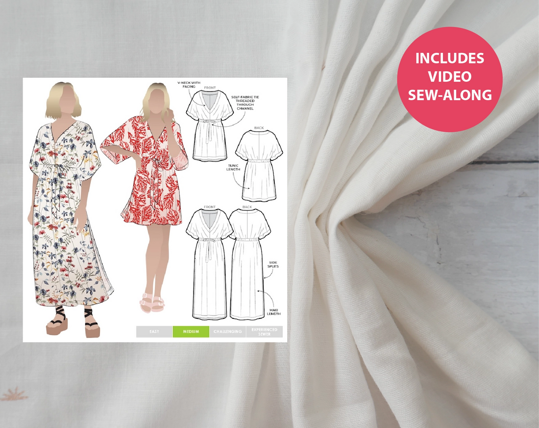 Summer Cover-Up Kit - Sunset in Off-White-Sewing Kit-Flying Bobbins Haberdashery