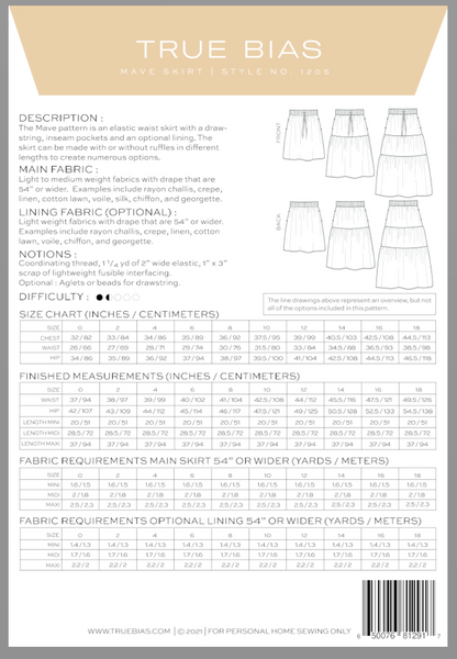 Mave Skirt Kit - Rayon Slub in Mandarin-Skirt-Flying Bobbins Haberdashery