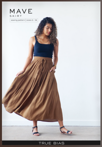 Mave Skirt Kit - Rayon Slub in Mandarin-Skirt-Flying Bobbins Haberdashery