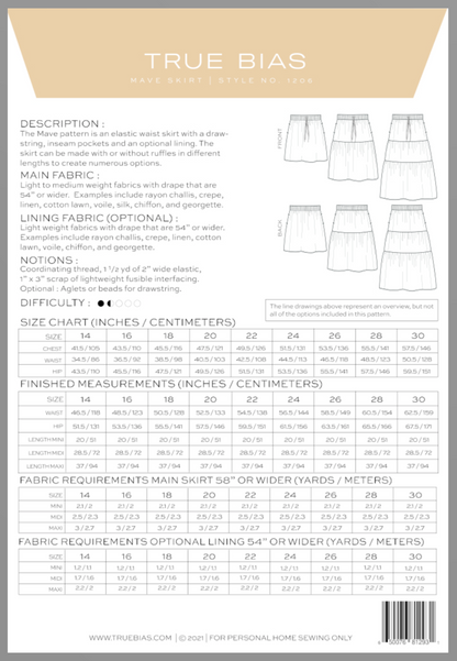 Mave Skirt Kit - Rayon Slub in Mandarin-Skirt-Flying Bobbins Haberdashery