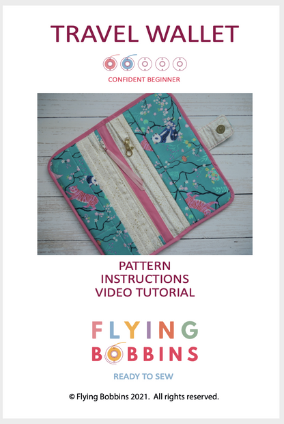Travel Wallet Paper Pattern by Flying Bobbins-Sewing Kit-Flying Bobbins Haberdashery