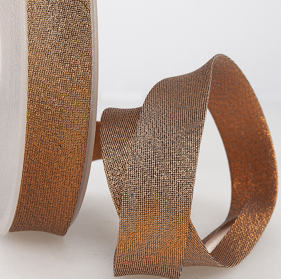 Metallic Bias Binding 20mm - Bronze-Binding-Flying Bobbins Haberdashery