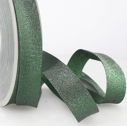 Metallic Bias Binding 20mm - Green-Binding-Flying Bobbins Haberdashery