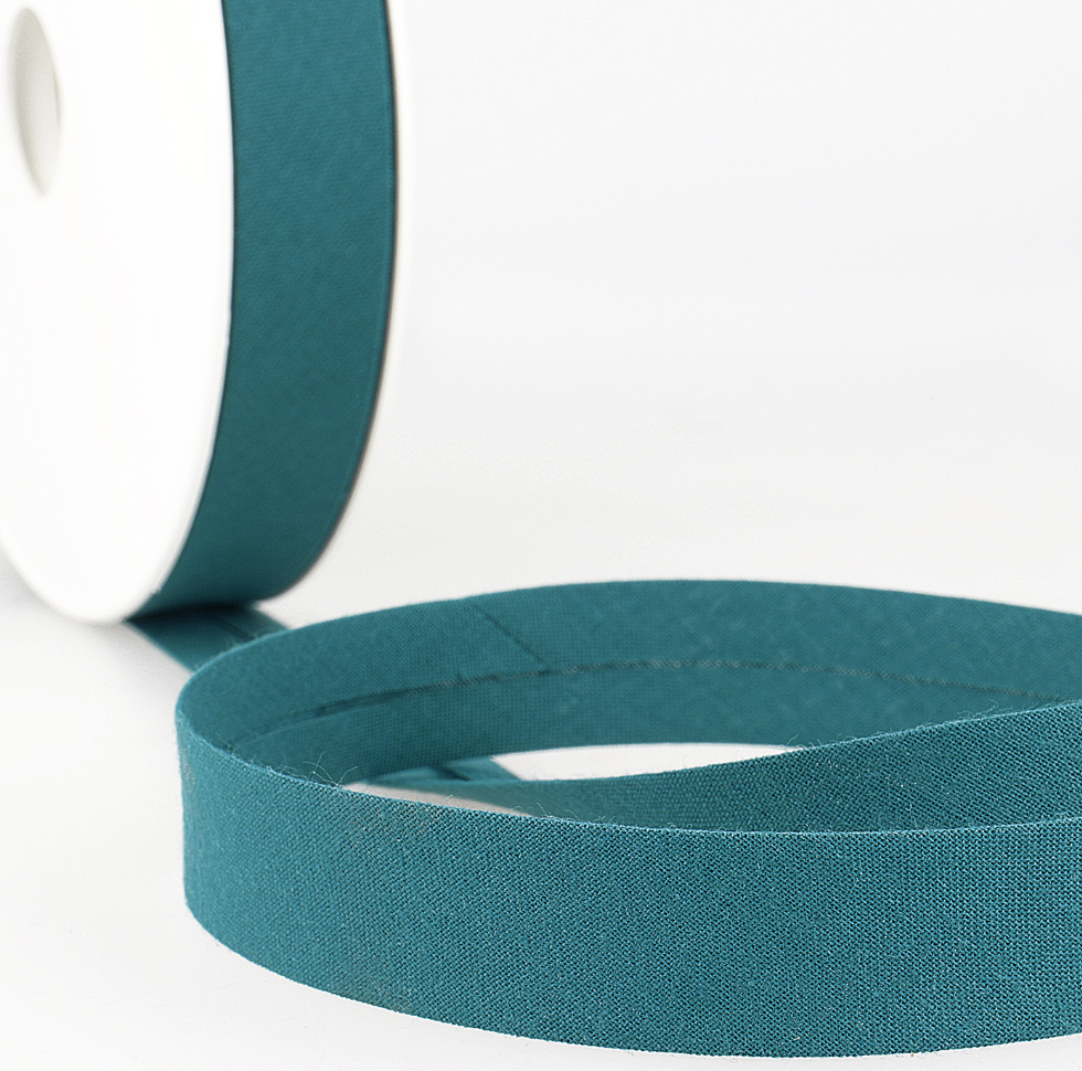 Poly-Cotton Bias Binding 20mm - Teal-Binding-Flying Bobbins Haberdashery