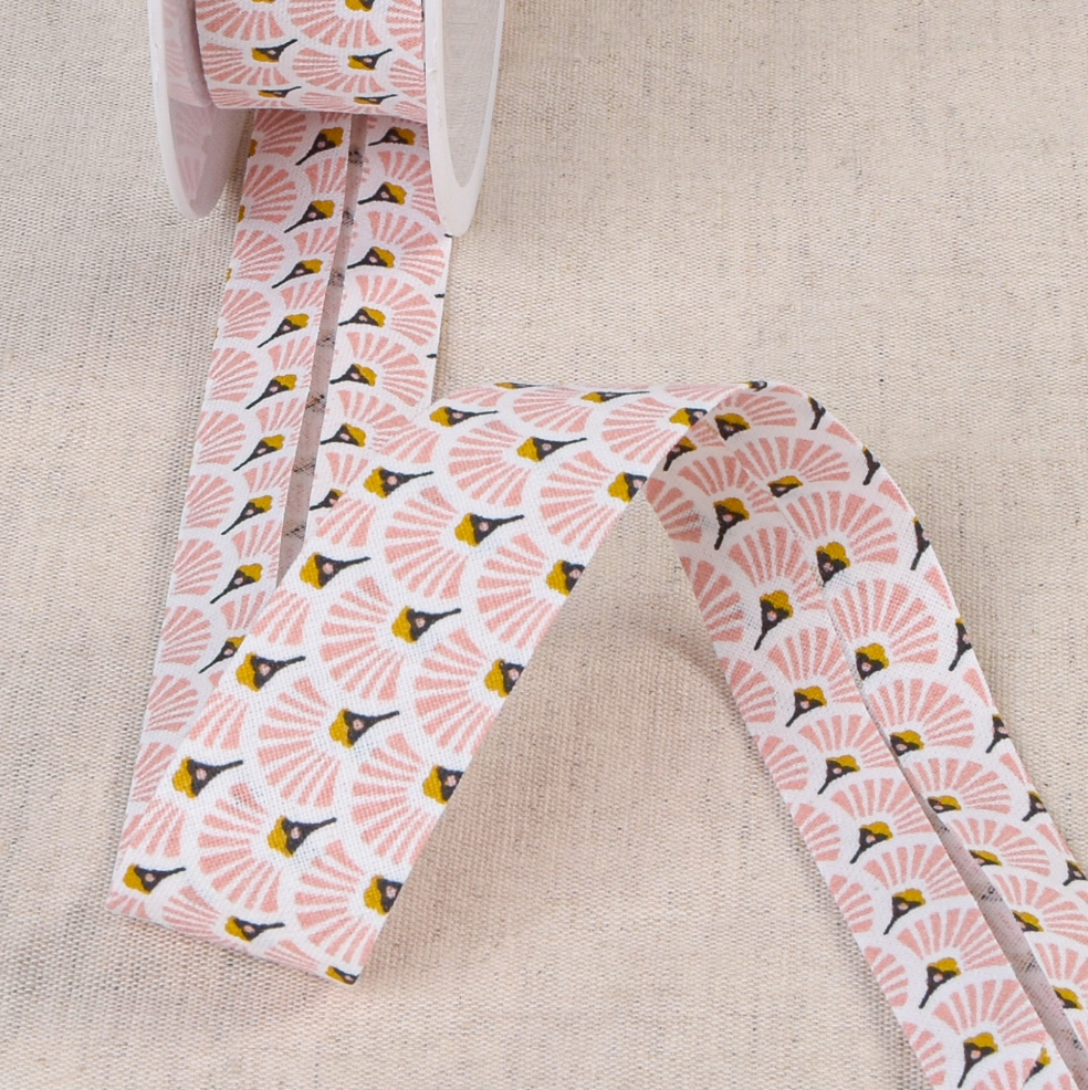 Deco Print Cotton Bias Binding 27mm - Pink Mix-Binding-Flying Bobbins Haberdashery