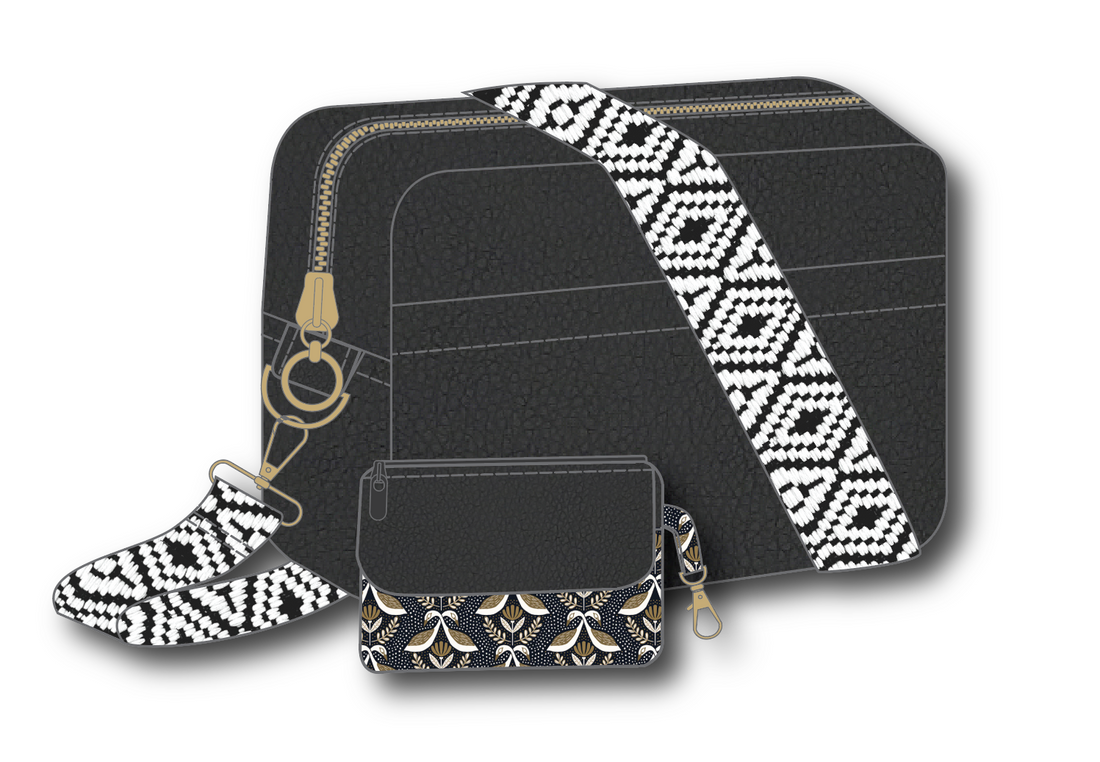 The Flying Bobbins Amber Cross-Body Bag Making Kit - Black-Sewing Kit-Flying Bobbins Haberdashery
