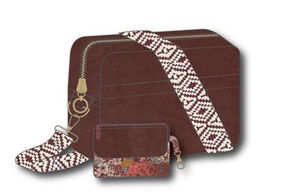 The Flying Bobbins Amber Cross-Body Bag Making Kit - Burgundy-Sewing Kit-Flying Bobbins Haberdashery