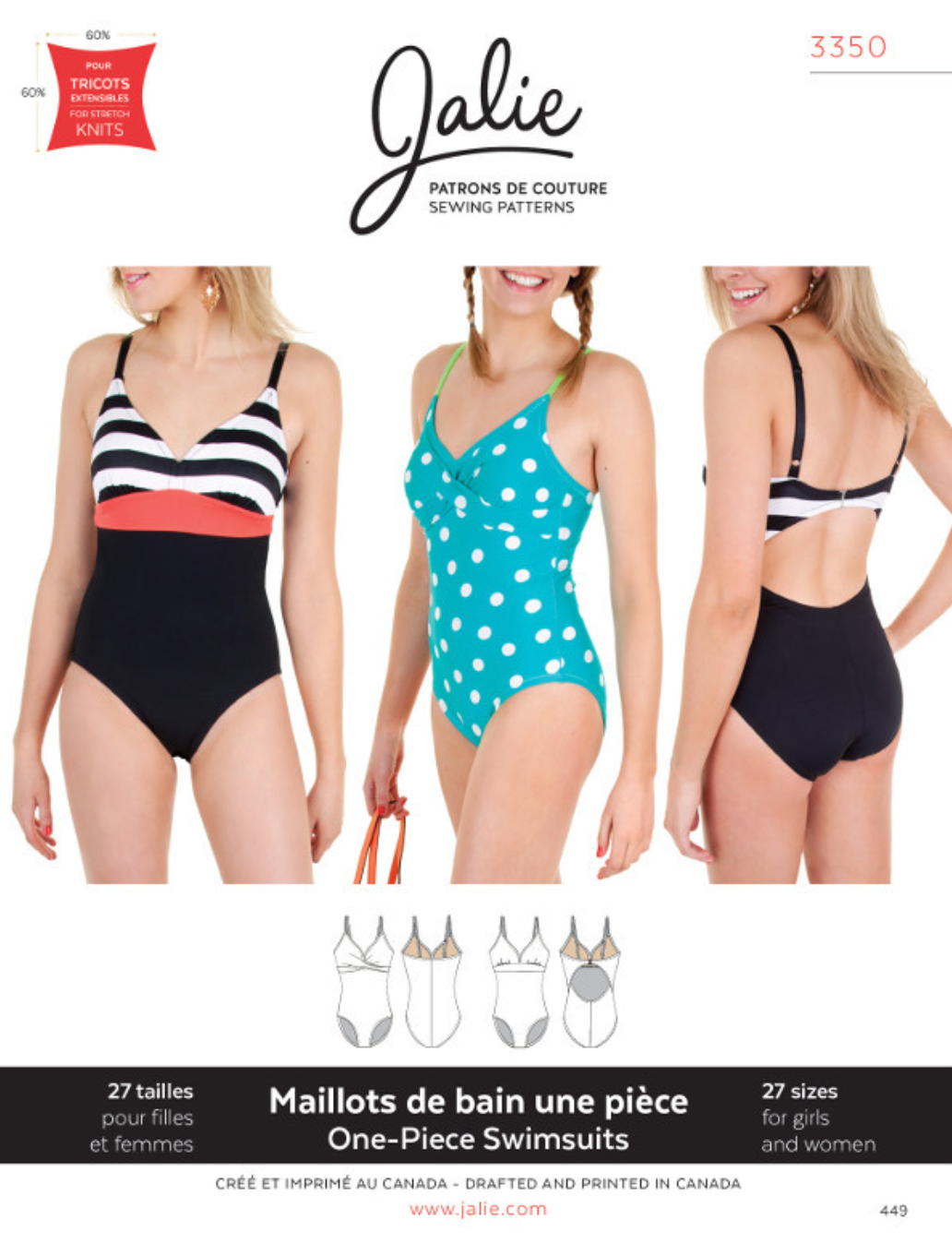 Jalie One-Piece Swimsuit for Adults &amp; Children-Pattern-Flying Bobbins Haberdashery
