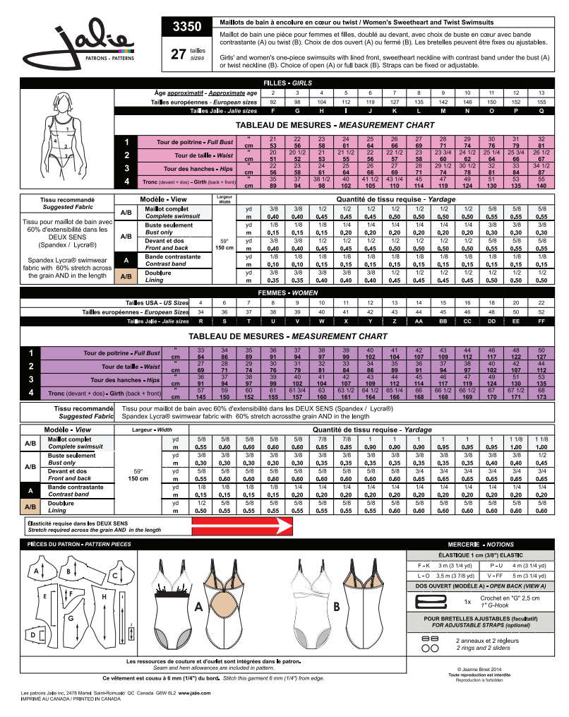 Jalie One-Piece Swimsuit for Adults &amp; Children-Pattern-Flying Bobbins Haberdashery