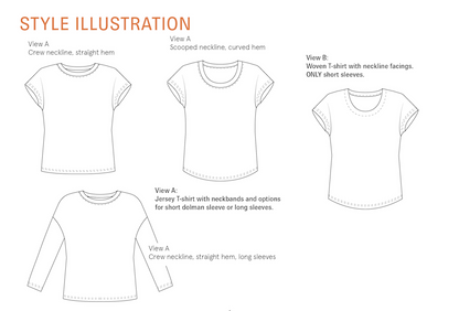 Easy T-Shirt Kit - Cotton Jersey In Blue Marl-Sewing Kit-Flying Bobbins Haberdashery