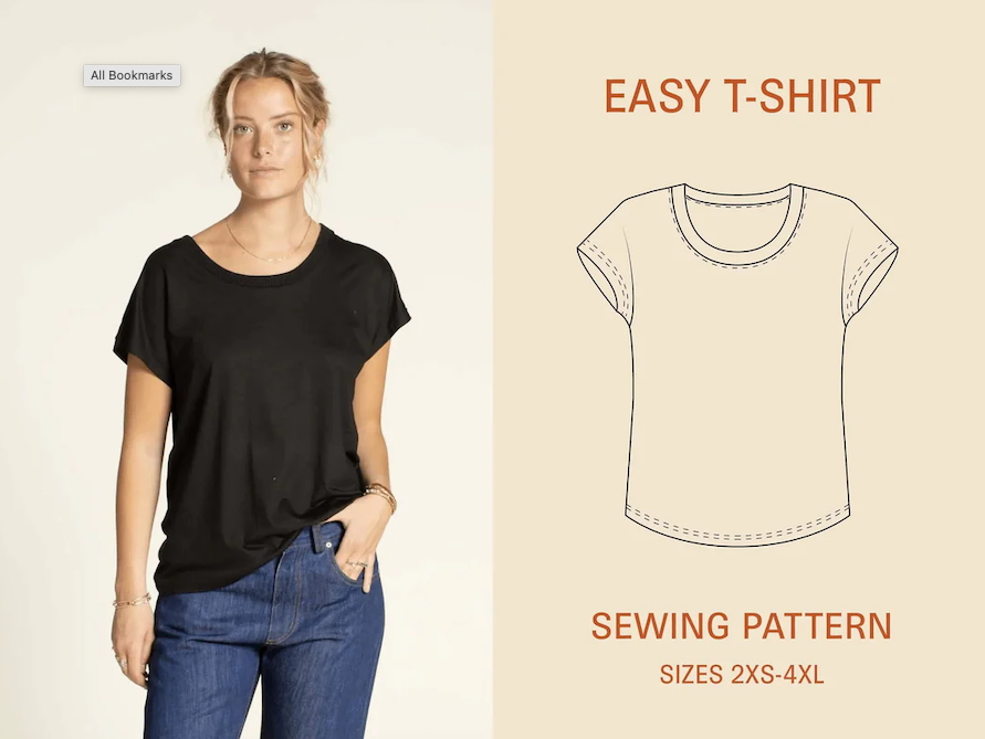 Easy T-Shirt Kit - Cotton Jersey In Blue Marl-Sewing Kit-Flying Bobbins Haberdashery