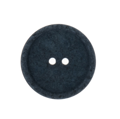2-Hole, 15mm - Eco Recycled Cotton Button, Navy-Button-Flying Bobbins Haberdashery