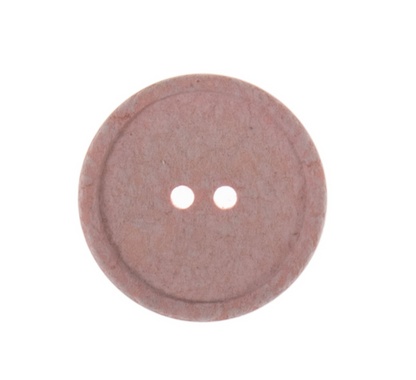 2-Hole, 15mm - Eco Recycled Cotton Button, Pink-Button-Flying Bobbins Haberdashery