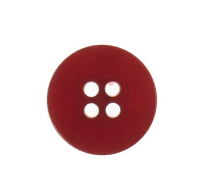 4-Hole, 15mm - Eco-Conscious, Corozo Button, Red-Button-Flying Bobbins Haberdashery