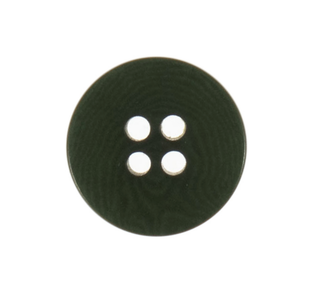 4-Hole, 15mm - Eco-Conscious, Corozo Button, Khaki-Button-Flying Bobbins Haberdashery