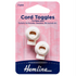 Hemline Cord Toggles in White-Trim-Flying Bobbins Haberdashery