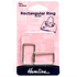 Hemline Rectangular Rings, 30mm, Silver-Trim-Flying Bobbins Haberdashery