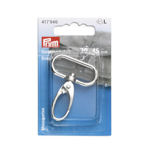 Prym Snap Hook 30 x 45mm, Silver-Trim-Flying Bobbins Haberdashery