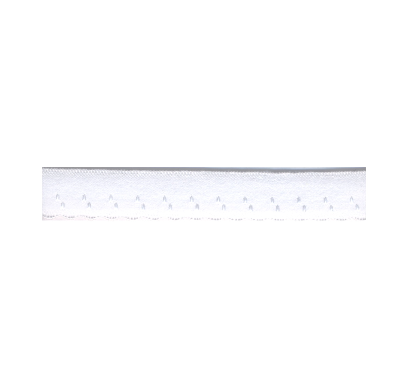Fold-Over Elastic with Scalloped Edge, 11mm, White-Haberdashery-Flying Bobbins Haberdashery