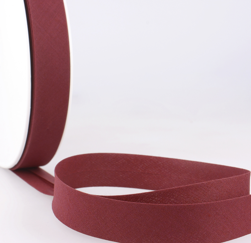 Poly-Cotton Bias Binding 20mm - Burgundy-Binding-Flying Bobbins Haberdashery