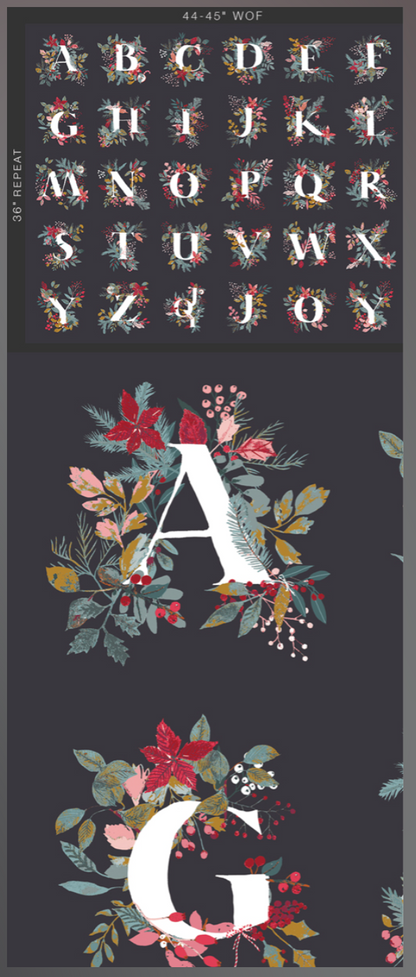 Jingle All the Letters Panel from Adventale by Katarina Roccella for AGF-Cotton Fabric-Flying Bobbins Haberdashery