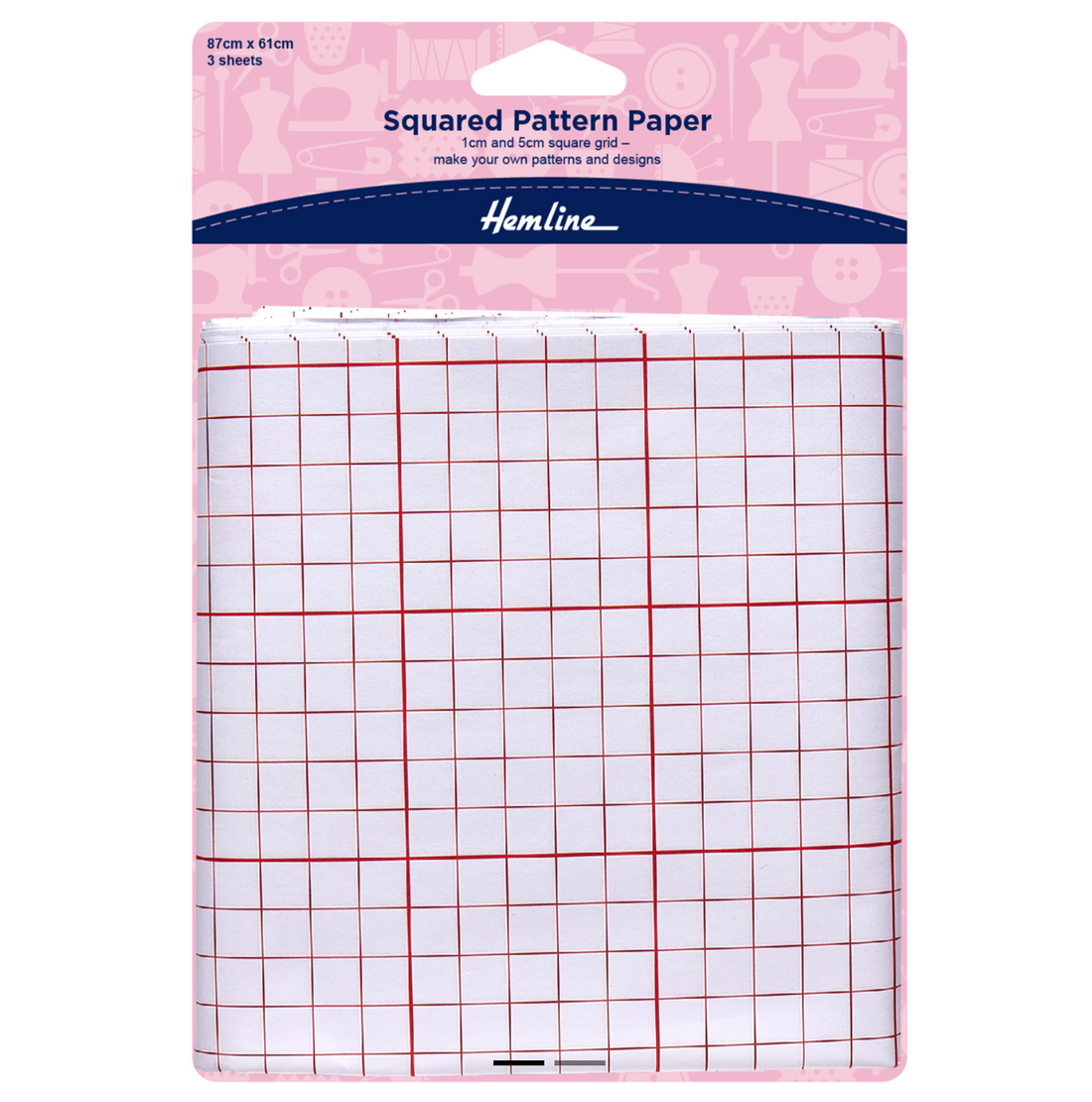 Hemline Squared Pattern Paper-Tools-Flying Bobbins Haberdashery