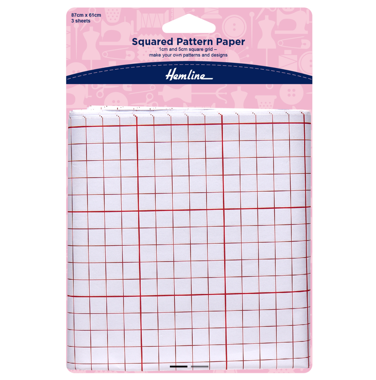 Hemline Squared Pattern Paper-Tools-Flying Bobbins Haberdashery