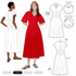 Bronte Dress Kit - Viscose Linen in Red-Sewing Kit-Flying Bobbins Haberdashery