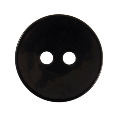 2-Hole 15mm Button in Black-Button-Flying Bobbins Haberdashery