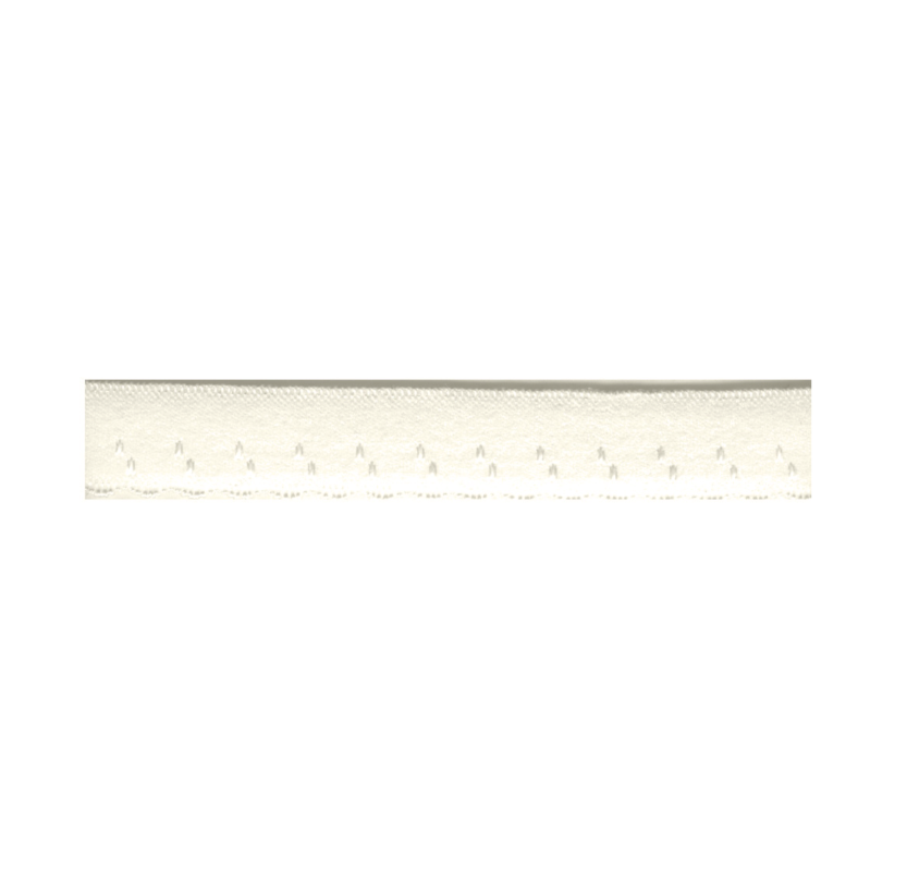 Fold-Over Elastic with Scalloped Edge, 11mm, Cream-Haberdashery-Flying Bobbins Haberdashery