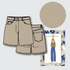 Ronsard Denim Shorts Kit - Light Sand Denim-Sewing Kit-Flying Bobbins Haberdashery