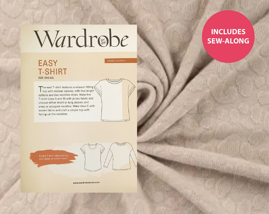 Easy T-Shirt Kit - Jacquard Jersey in Oatmeal-Sewing Kit-Flying Bobbins Haberdashery