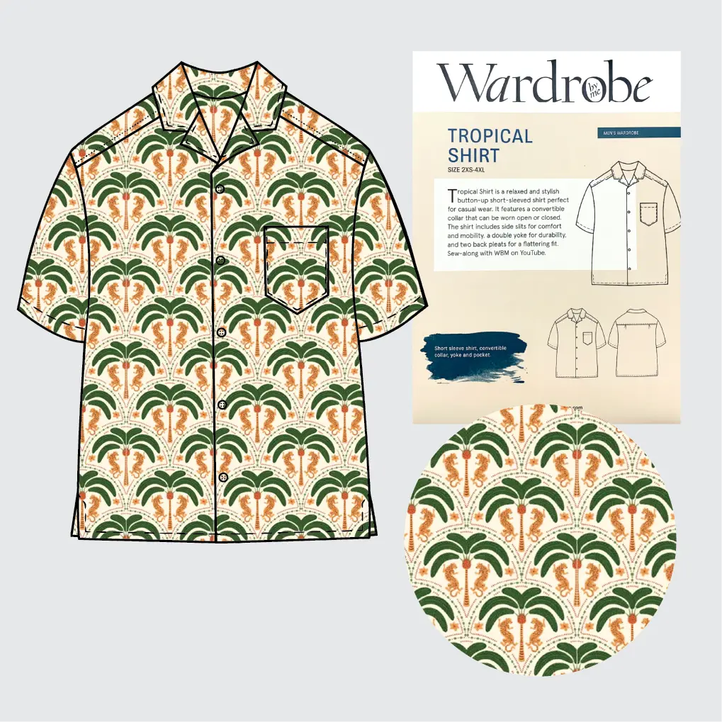 Tropical Shirt Kit - Tiger Print-Sewing Kit-Flying Bobbins Haberdashery