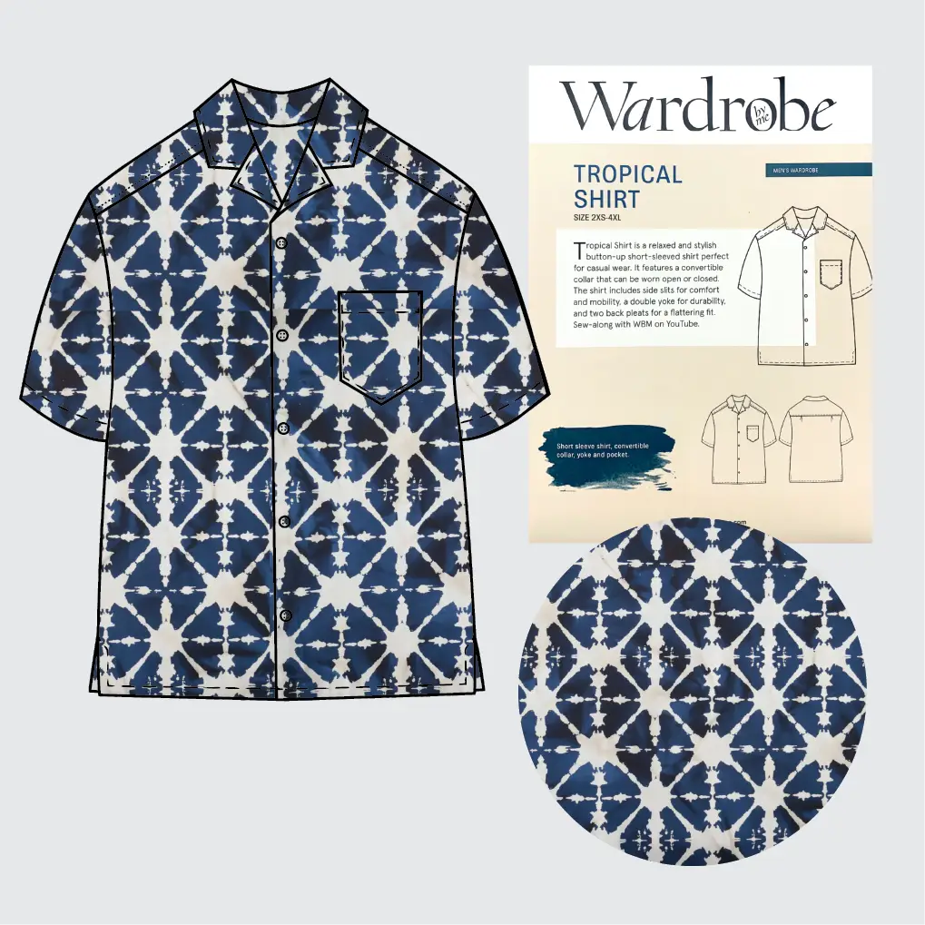 Tropical Shirt Kit - Batik Cotton-Sewing Kit-Flying Bobbins Haberdashery