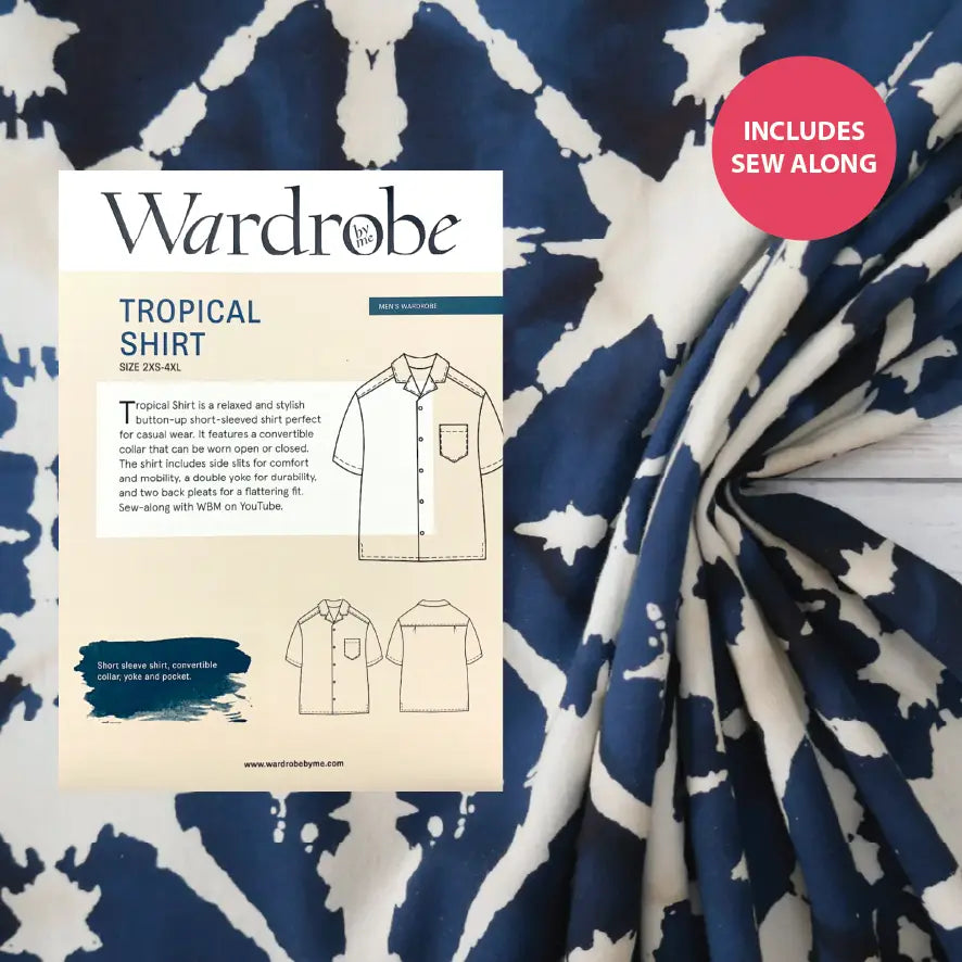Tropical Shirt Kit - Batik Cotton-Sewing Kit-Flying Bobbins Haberdashery