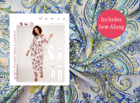 Kielo Wrap Dress Kit - Paisley in Peacock-Sewing Kit-Flying Bobbins Haberdashery