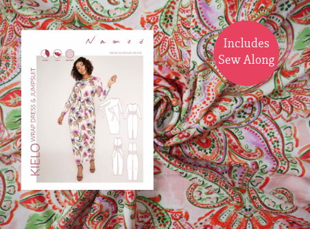 Kielo Wrap Dress Kit - Paisley in Watermelon-Sewing Kit-Flying Bobbins Haberdashery