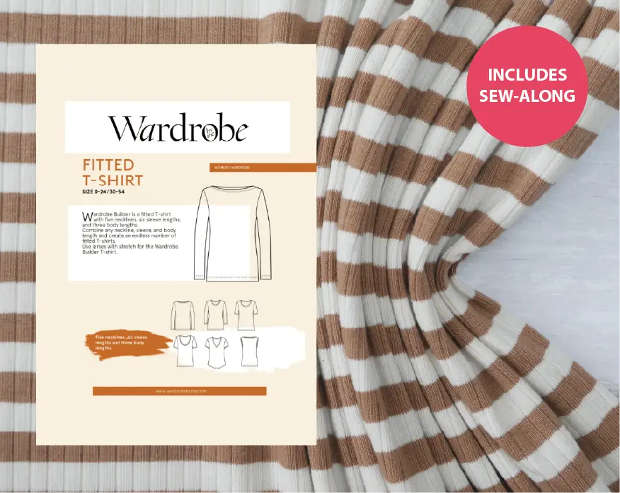 T-Shirt Making Kit - Rib Jersey in Tan-Sewing Kits-Flying Bobbins Haberdashery