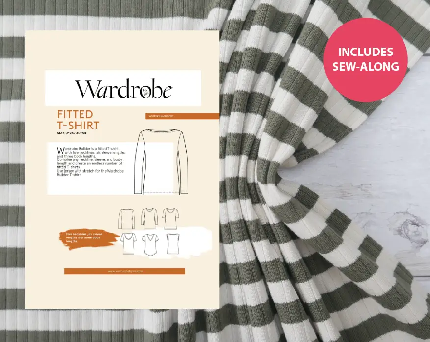 T-Shirt Making Kit - Rib Jersey in Cactus-Sewing Kits-Flying Bobbins Haberdashery