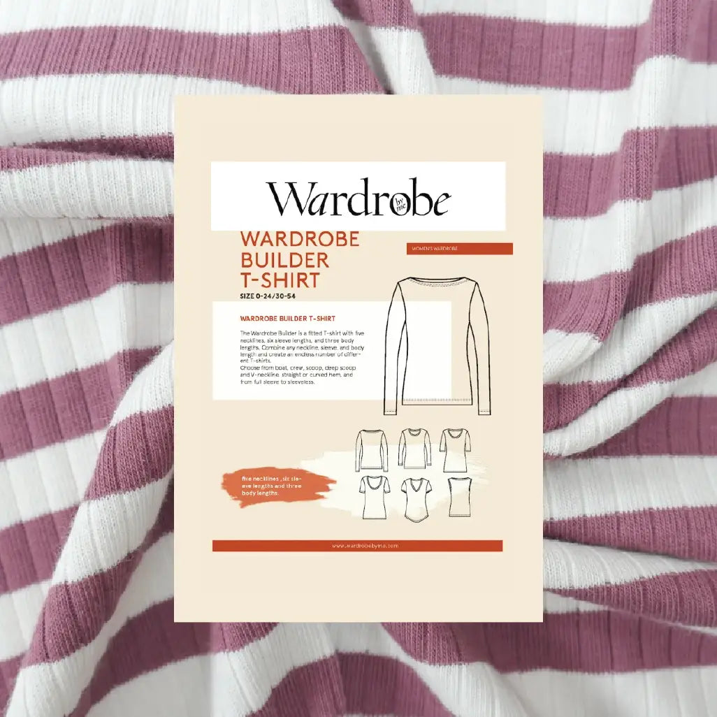 T-Shirt Making Kit - Rib Jersey in Rosehip-Sewing Kits-Flying Bobbins Haberdashery