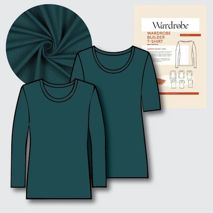 T-Shirt Making Kit - Organic Cotton Jersey in Samphire-Sewing Kits-Flying Bobbins Haberdashery