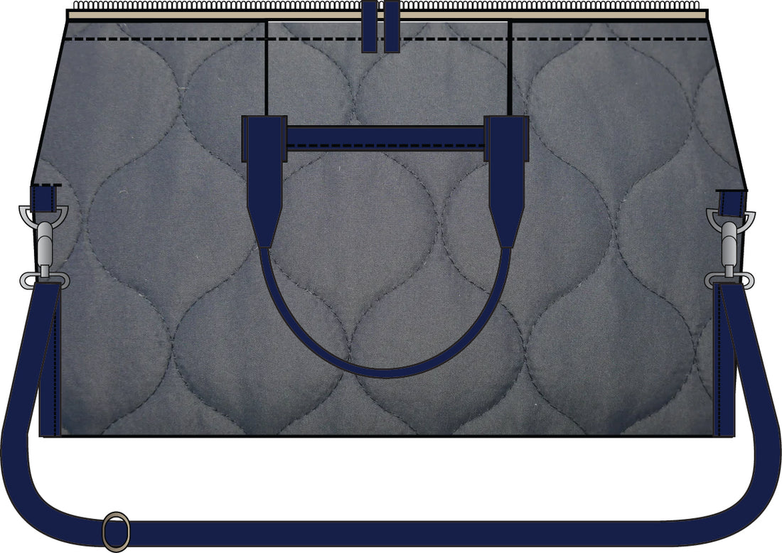 The Flying Bobbins Weekender Bag Kit - Quilted Edition in Navy-Sewing Kit-Flying Bobbins Haberdashery