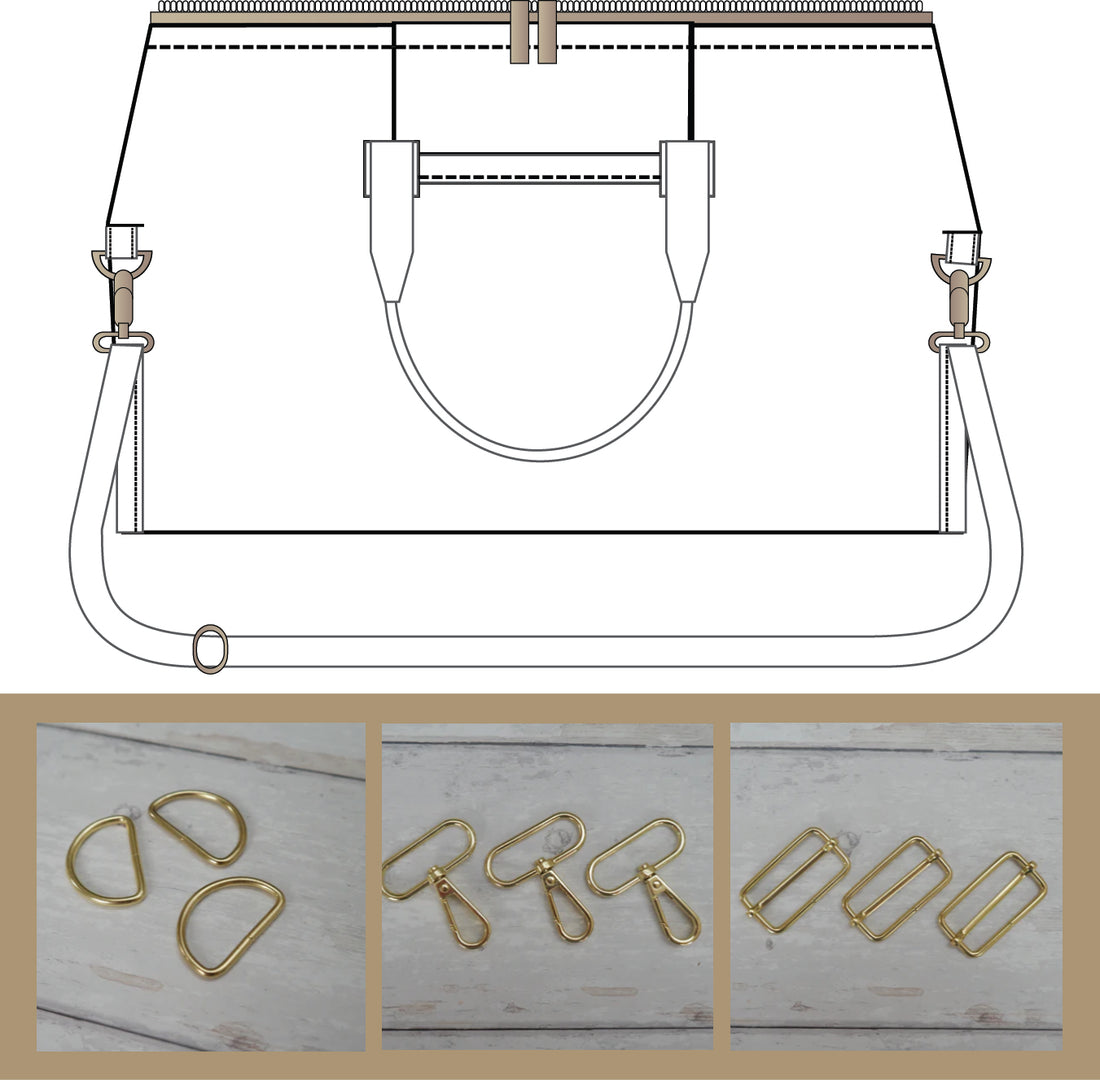 Weekender Bag Trims Pack in Gold-Sewing Kit-Flying Bobbins Haberdashery