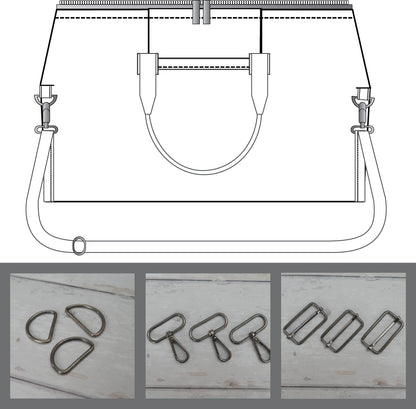Weekender Bag Trims Pack in Gun-Metal-Sewing Kit-Flying Bobbins Haberdashery