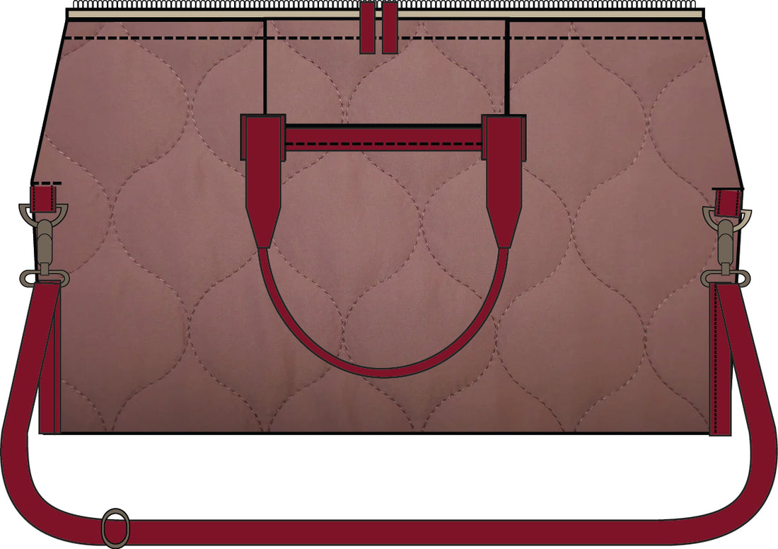 The Flying Bobbins Weekender Bag Kit - Quilted Edition in Pink-Sewing Kit-Flying Bobbins Haberdashery