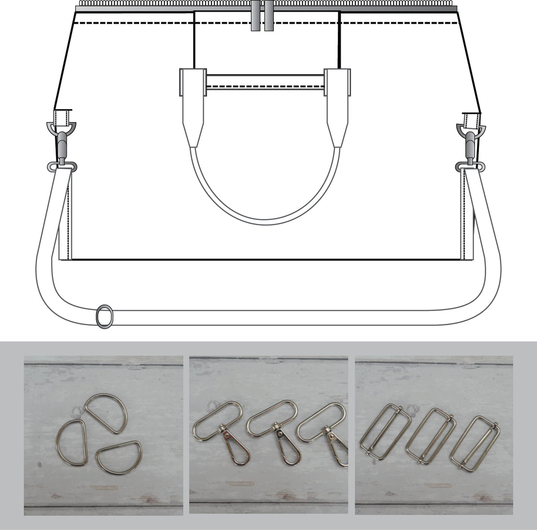 Weekender Bag Trims Pack in Silver-Sewing Kit-Flying Bobbins Haberdashery