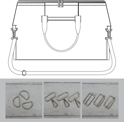 Weekender Bag Trims Pack in Silver-Sewing Kit-Flying Bobbins Haberdashery