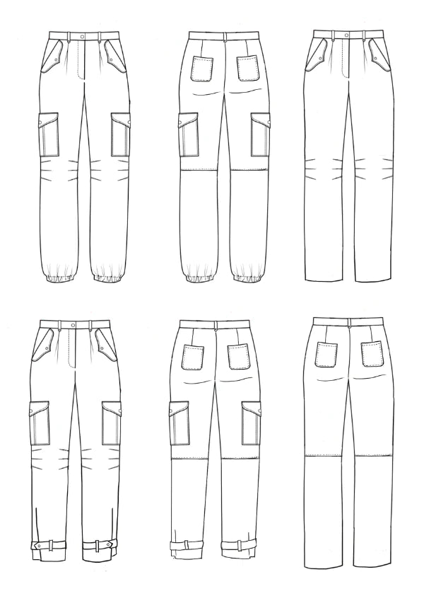 Tremplin Trouser Kit - Denim Blue-Trousers-Flying Bobbins Haberdashery